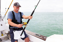 Gaffer Sportfishing Fishing Shoulder Harness with Fighting Belt - Offshore Fishing Rod Holder - Blue